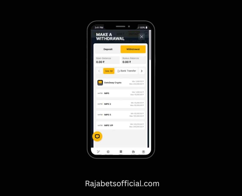 Rajabets Withdrawal