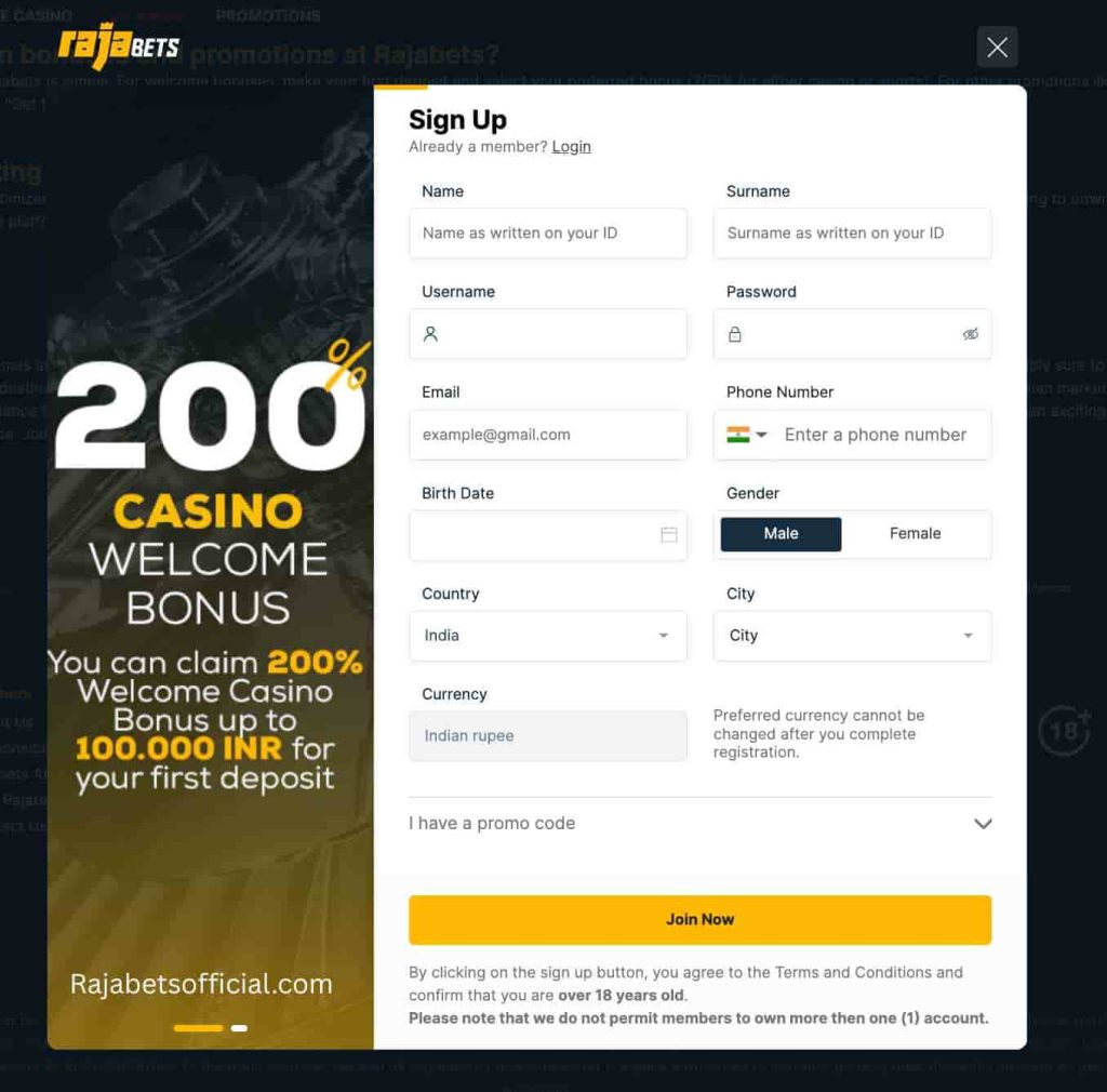 rajabets register